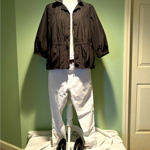 Women’s black 3/4 length satin jacket size 10 - Picture 1 of 12